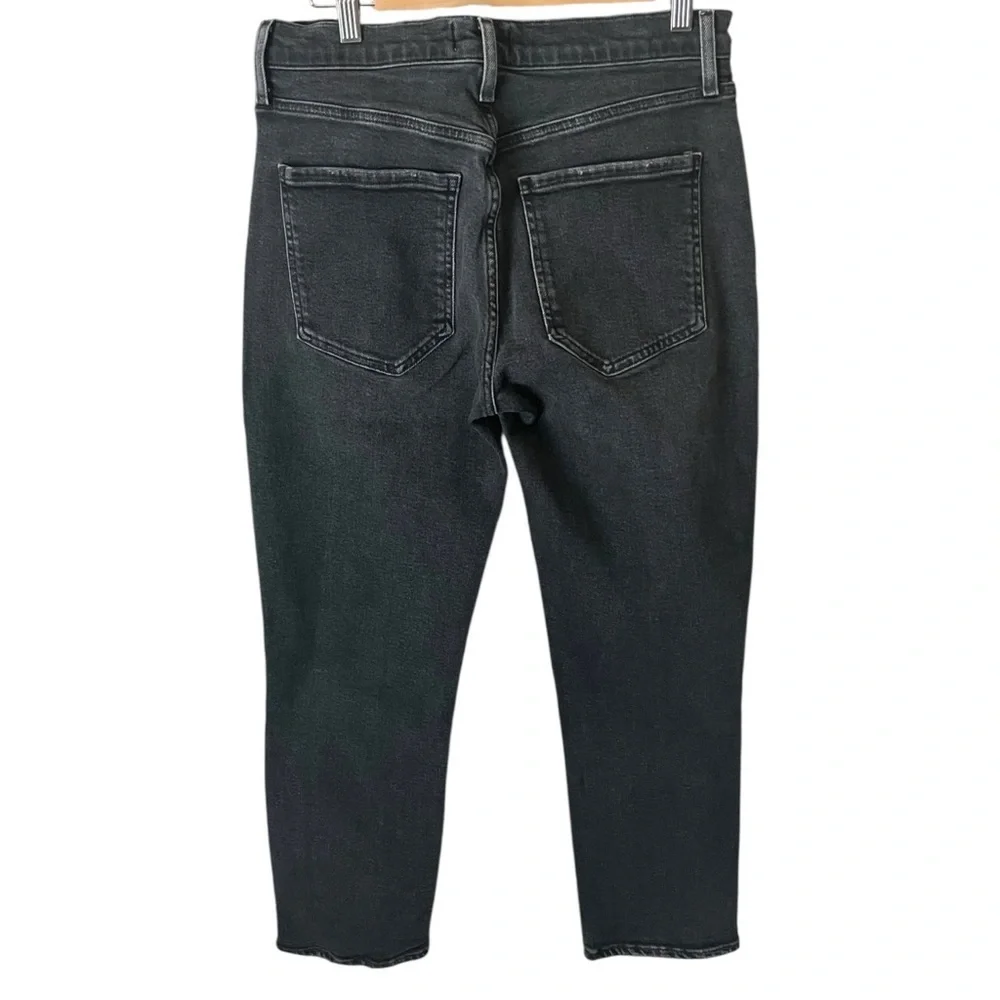 AGOLDE Riley Size 29 Washed Black High Rise Straight Crop Jeans - Picture 4 of 8